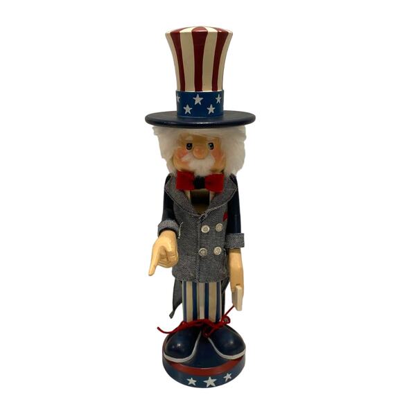 1997 Zims Uncle Sam Collectible Wooden Nutcracker Patriot American July 4 Rare - Picture 1 of 11